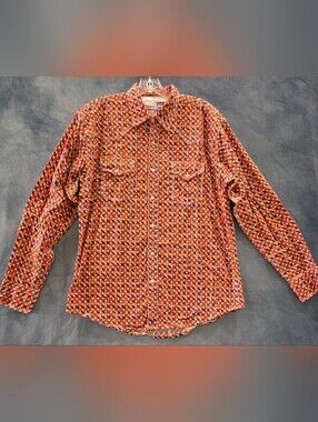 Wrangler Shirt 20X Competition Pearl Snap Button Western Ranch Rockabilly LS